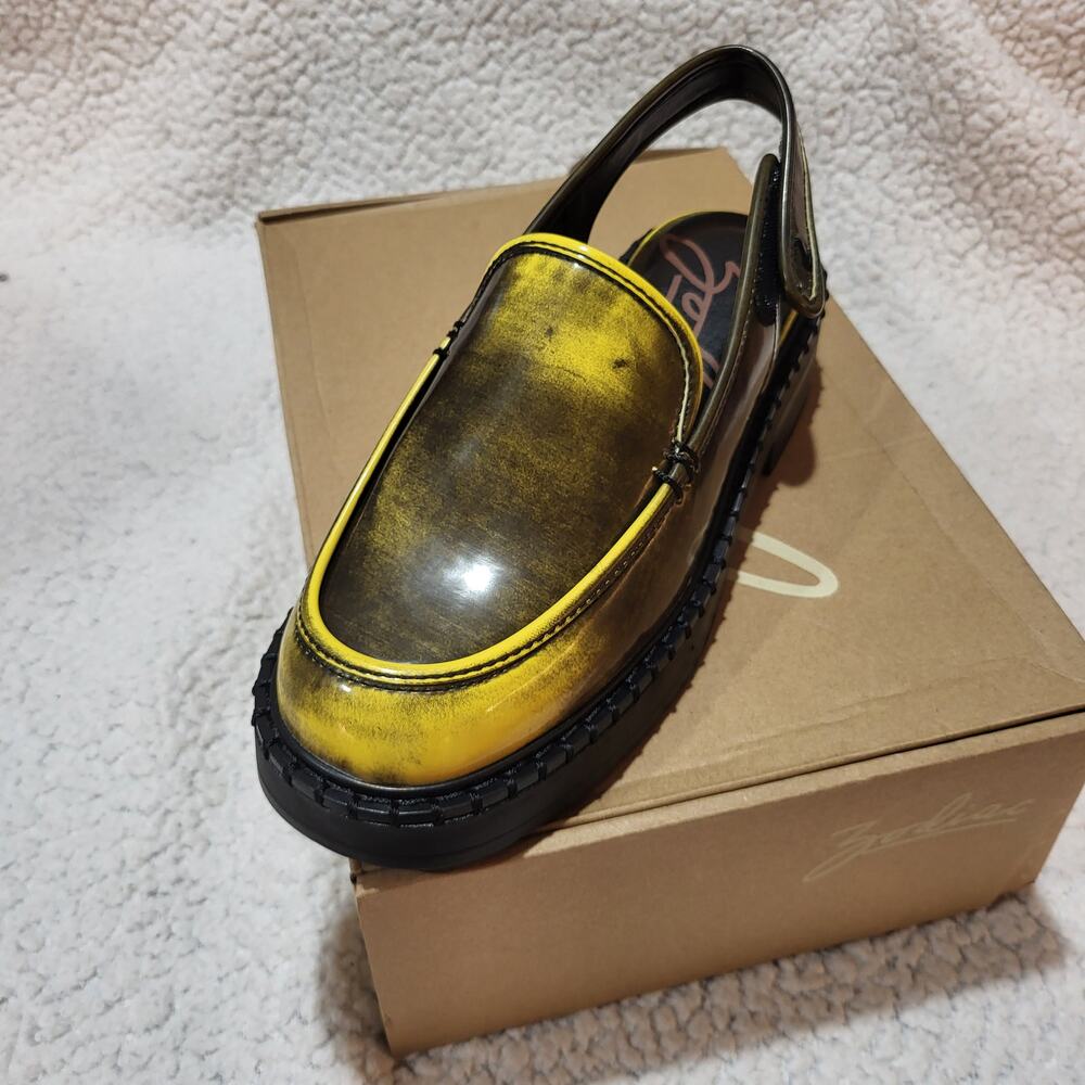 NEW ZODIAC Womens Odette Platform Slingback Loafer Ochre/Black SIZE 5 M